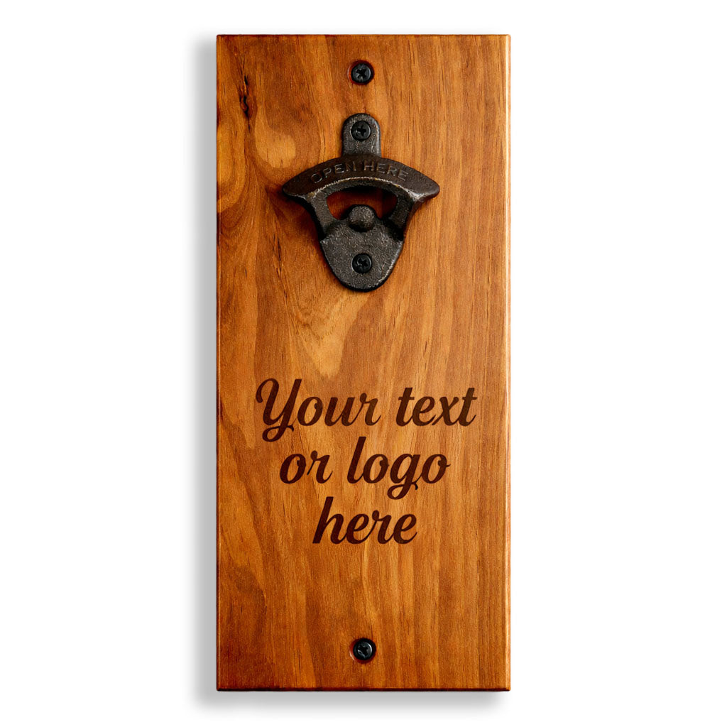 Wall-Mounted Wooden Bottle Opener – Custom Engraved