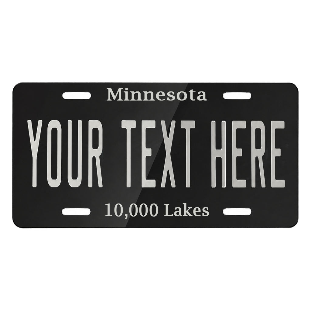 Custom Engraved Black License Plate