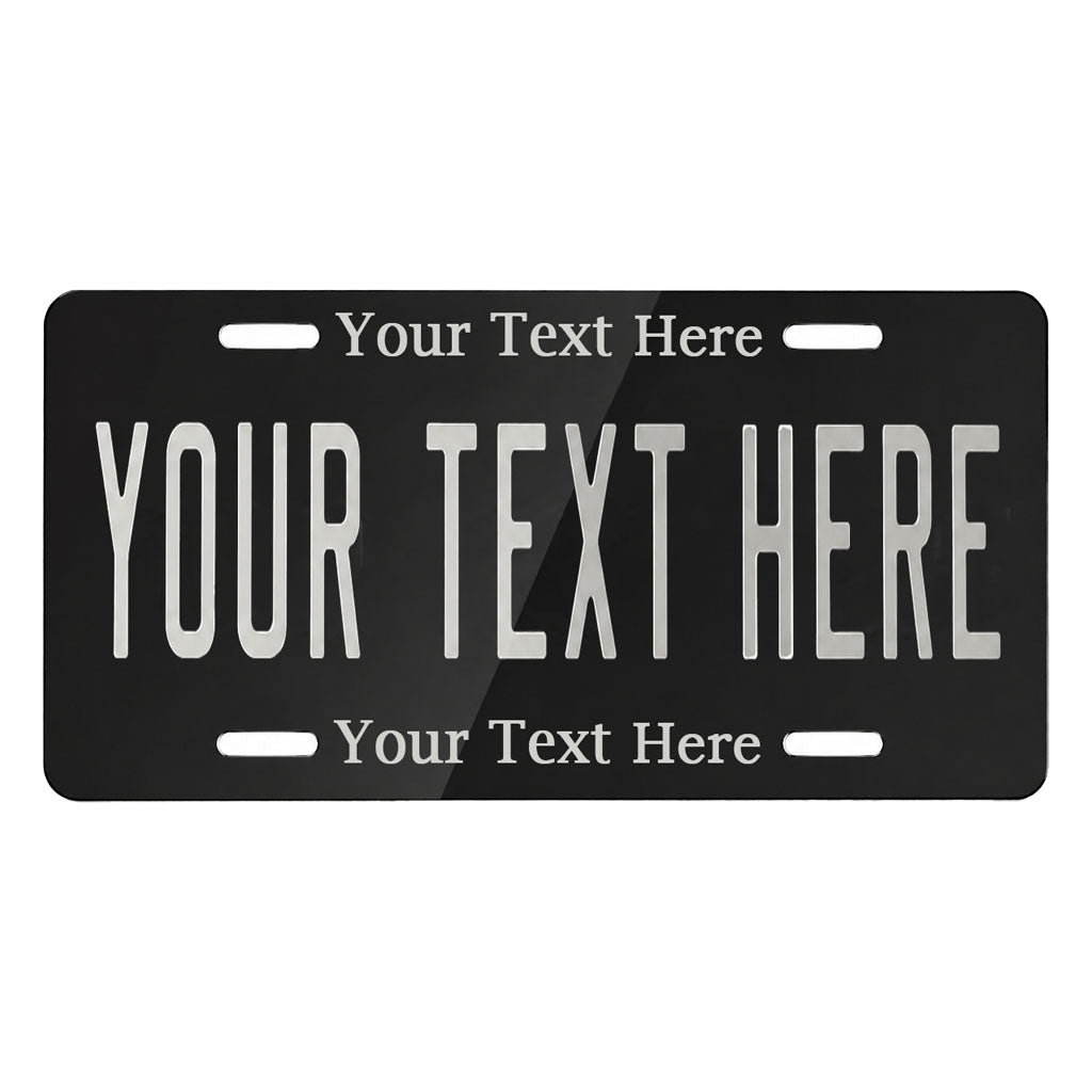 Custom Engraved Black License Plate