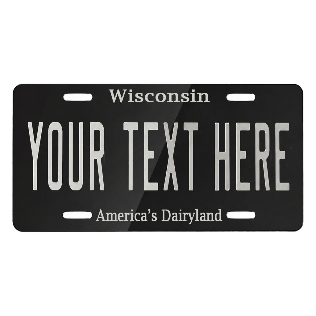 Custom Engraved Black License Plate