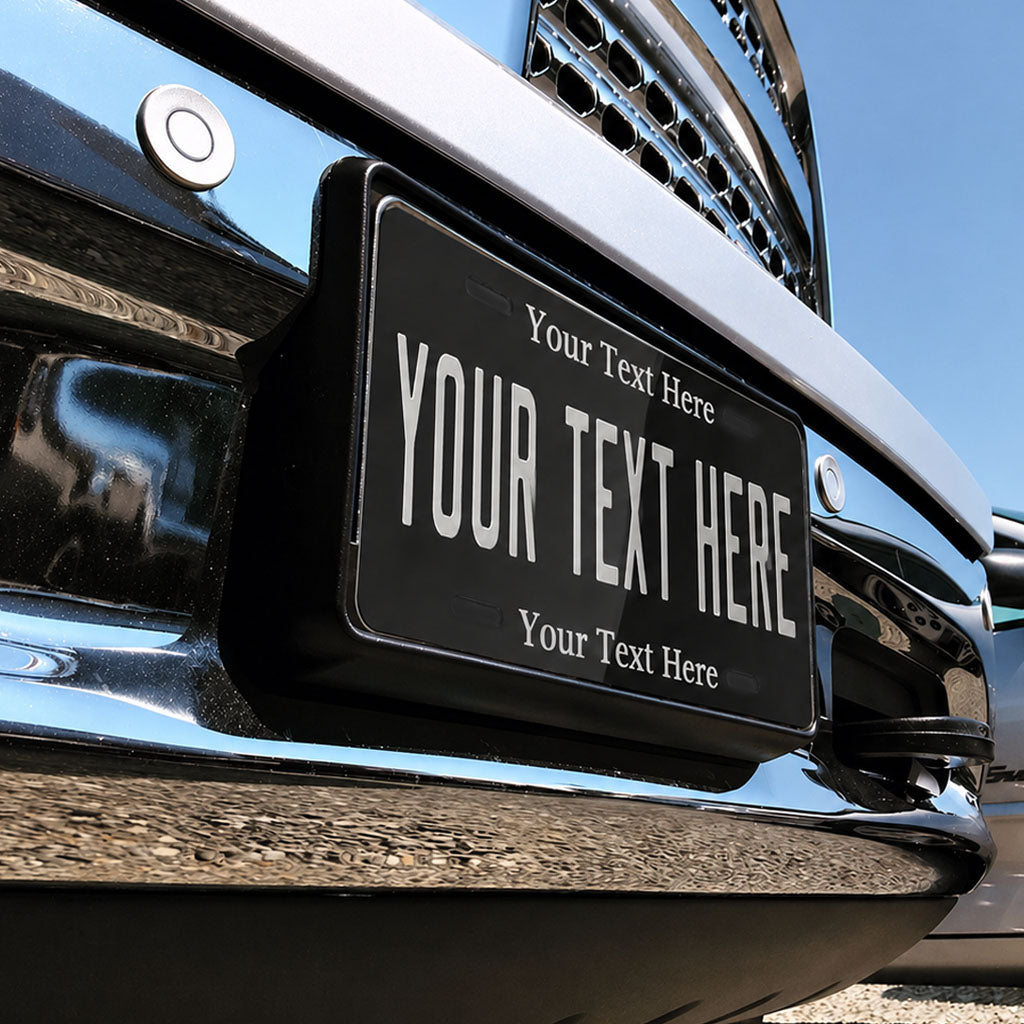 Custom Engraved Black License Plate
