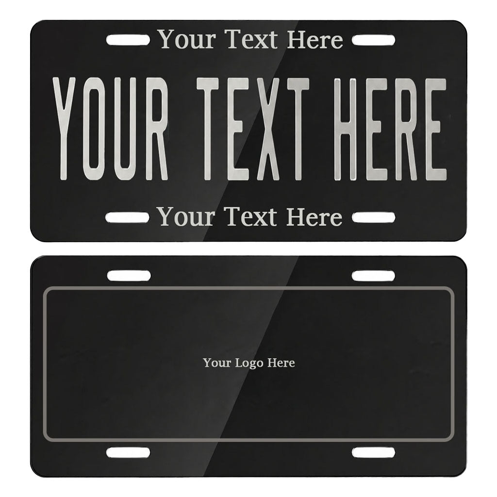 Custom Engraved Black License Plate